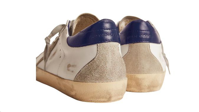 Golden Goose Super-star with suede star and blue heel tab